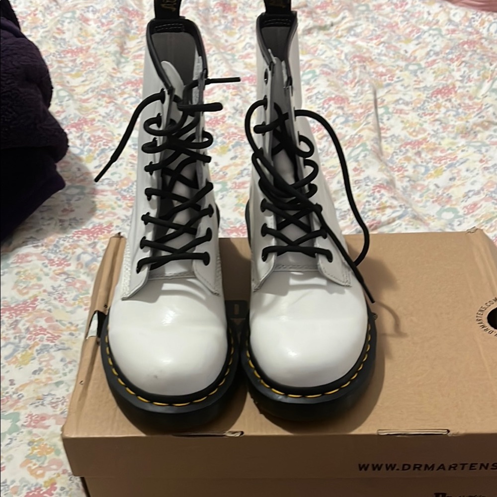 Dr. Martens White Combat Boots